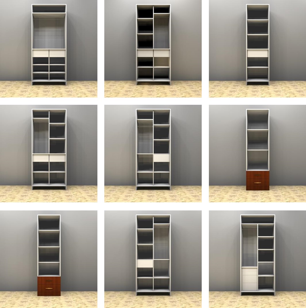 Modular Wardrobe Designs Hinged and Sliding