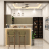 Grey L Shaped Kitchen with Breakfast Bar