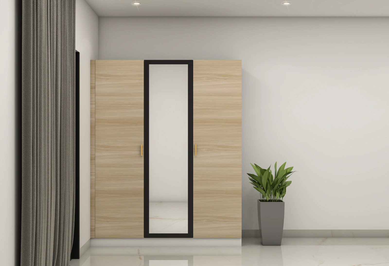 Beige 3-door Wardrobe