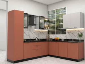 L Shaped Kitchen- Brown