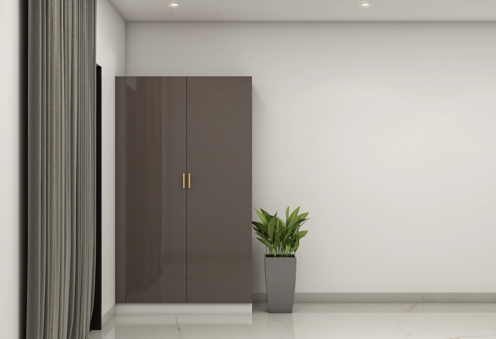 Dark Grey 2-door Wardrobe