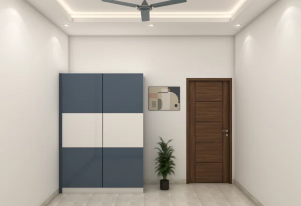 Dark Grey Dual-Toned 2 Door Wardrobe