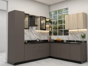 L Shaped Kitchen- Dark Grey