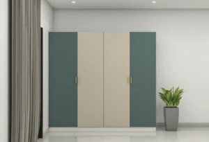 3-door Wardrobe- Green Dual Tone