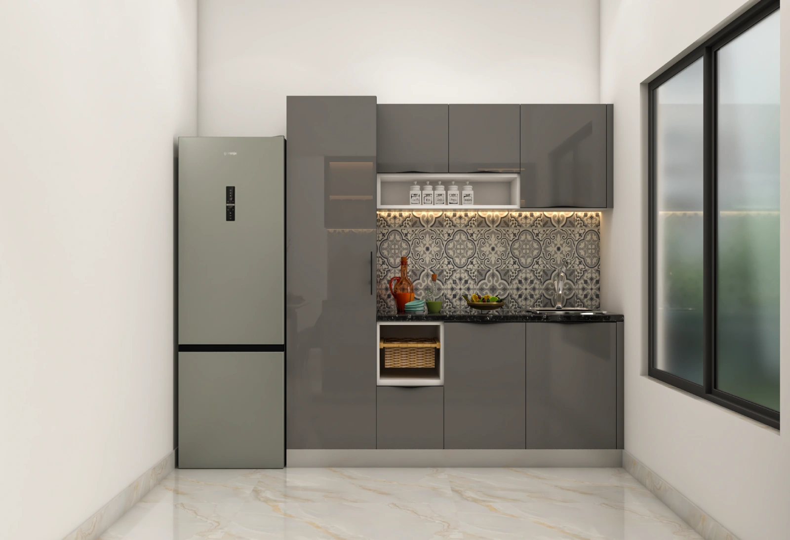 Straight Kitchen- Grey 1