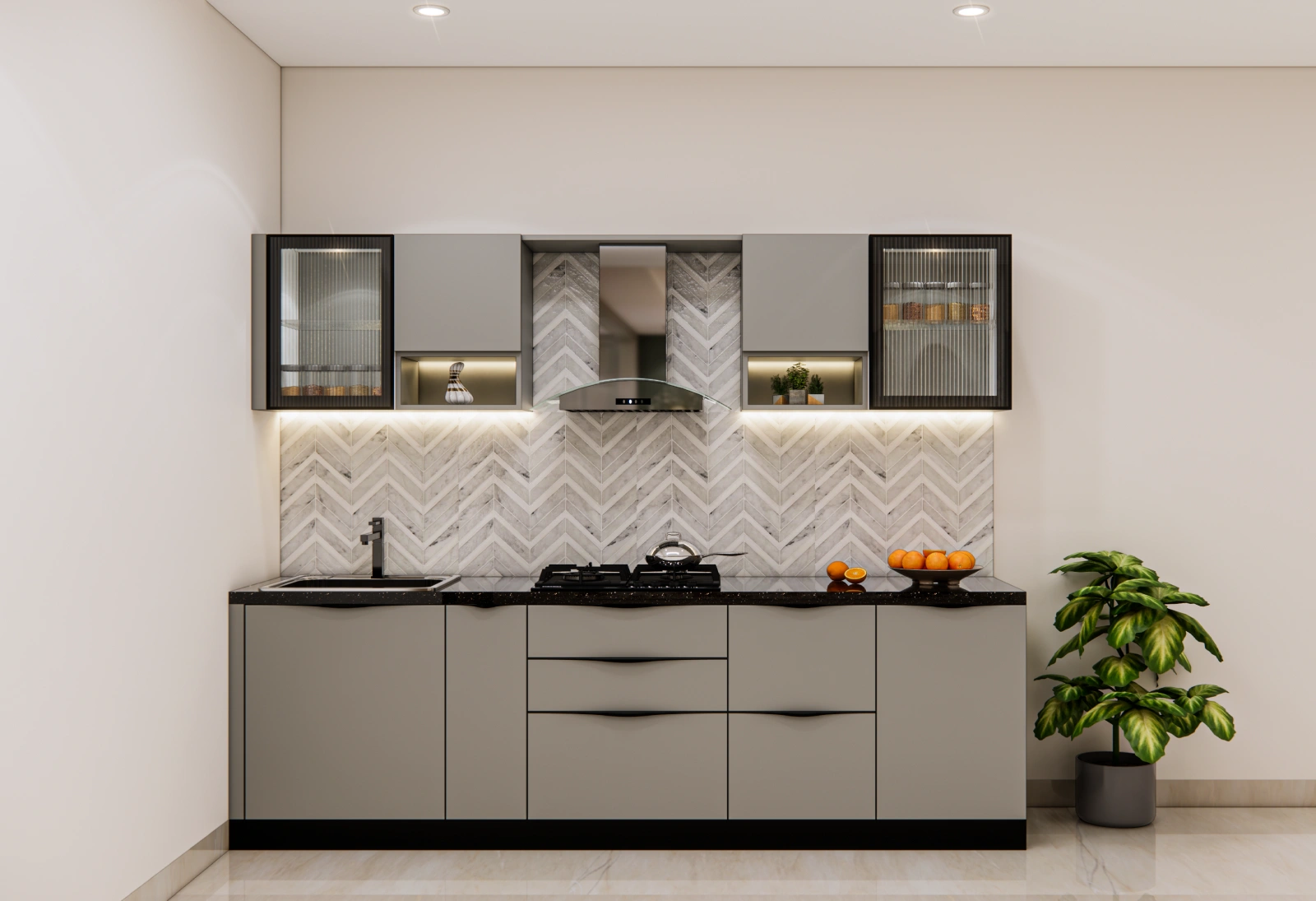 Straight Kitchen- Grey