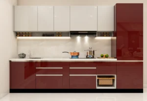 Straight Kitchen- Maroon