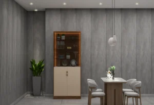 Crockery Unit- White Open Shelves